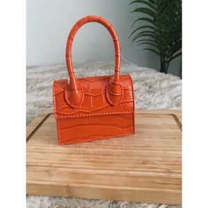 Orange Croc Mini Bag